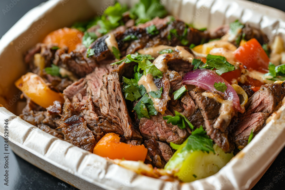 Shawarma with juicy beef and vegetables Shawarma with juicy beef and vegetables