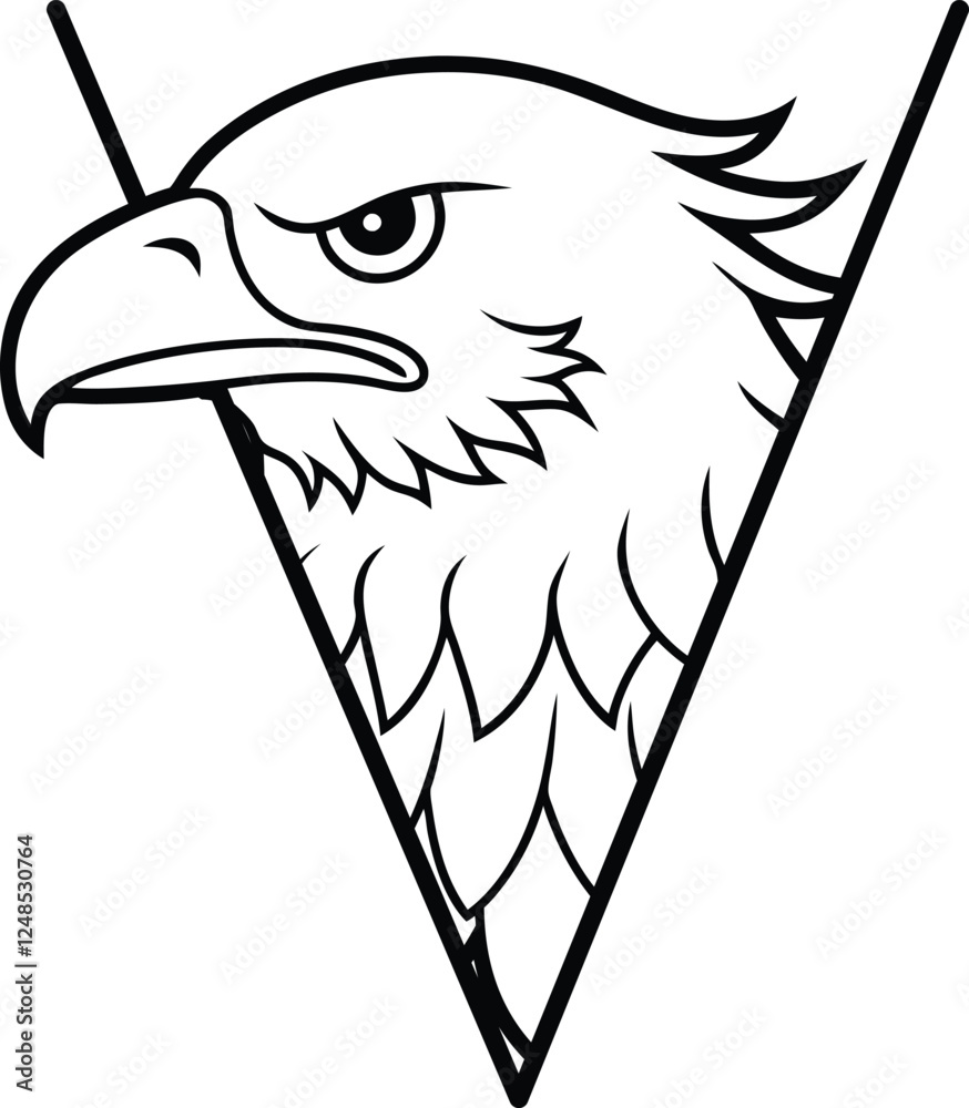 Fototapeta premium A Logo Style Eagle Art Illustration.