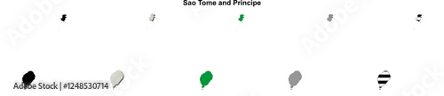 Sao Tome and Principe outline map set