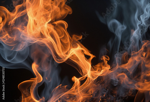 fire on black background
