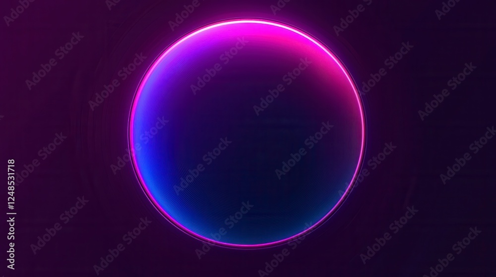 Abstract Neon Circle Design: Vibrant Colors and Shapes