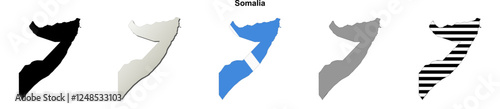 Somalia outline map set