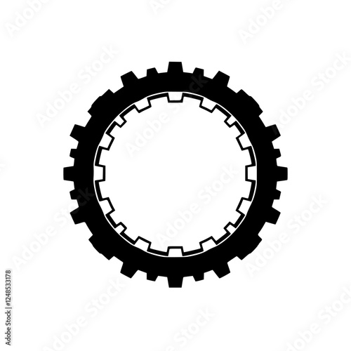 "Black & White Ring Gear: A Mechanical Illustration of Precision"