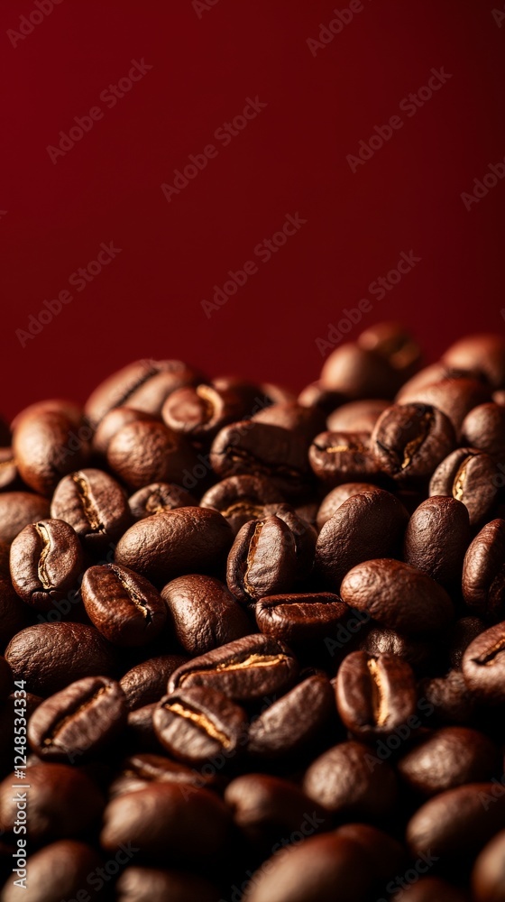 Fototapeta premium Close-up of Exquisite Roasted Coffee Beans