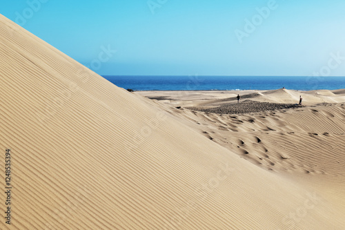 Fototapeta Naklejka Na Ścianę i Meble -  Dunes of Maspalomas, Gran Canaria on a sunny day.