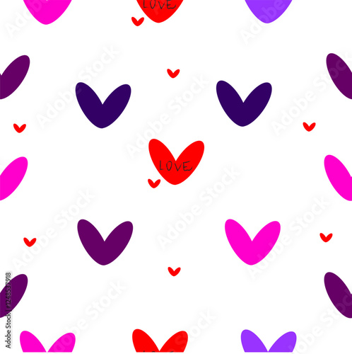 Vector seamless pattern with hearts