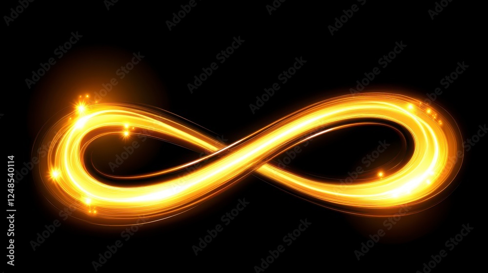 Golden Infinity Symbol Graphic Design - Abstract Background Golden Infinity Symbol Graphic Design - Abstract Background