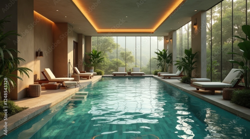 Obraz premium Serene Spa Retreat Indoor Pool