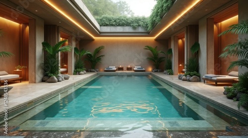 Wallpaper Mural Serene Spa Retreat Indoor Pool with Natural Light Torontodigital.ca