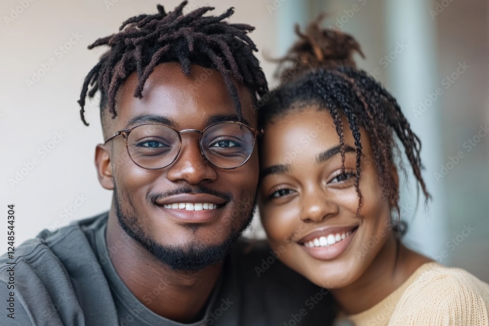 happy african american couple smiling together happy african american couple smiling together