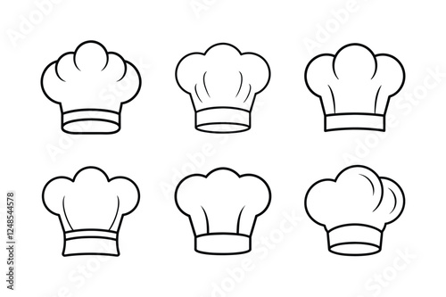Chef Hats line art Bundle 