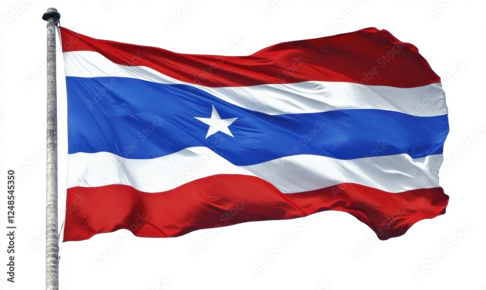 Fototapeta premium Flag of Texas waving, outdoors, clear sky, patriotic symbol, for websites and publications