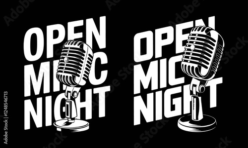 Open Mic Night T-Shirt Design - Celebrate Your Voice with Bold and Stylish Microphone Graphics! Perfect for Musicians, Comedians, and Anyone Who Loves to Perform and Share Their Talent!