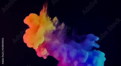 colorful plumes of smoke fell down