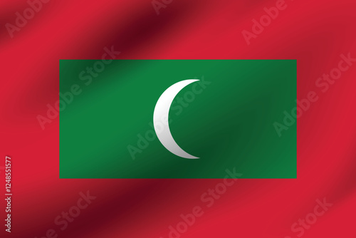 Free Download Maldives flag official colors and proportion digital vector illustration. Pleated flag. - GFXLoad