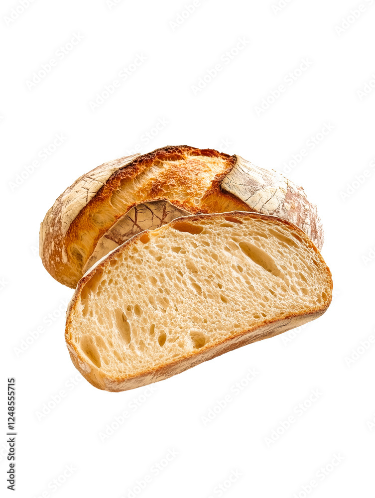 Bread Slice isolated with  transparent  background, eat