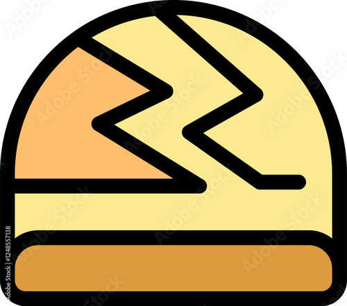 Mining tunnel icon representing gold veins and rock strata, symbolizing underground resource extraction and geological exploration