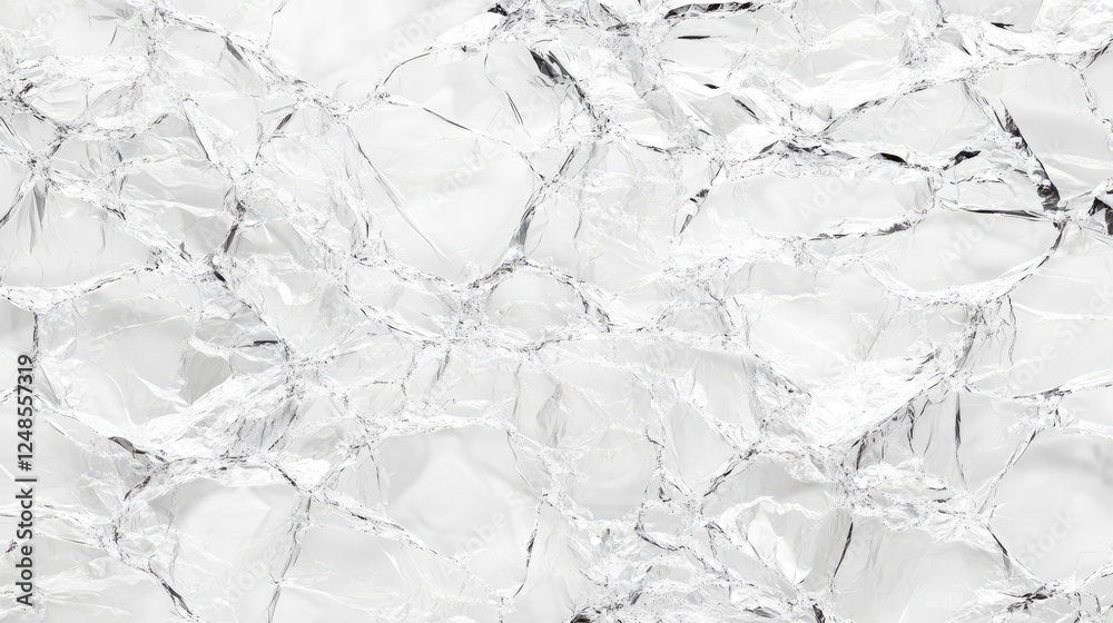 Obraz premium Crumpled White Plastic Foil Texture on Surface for Creative Backgrounds