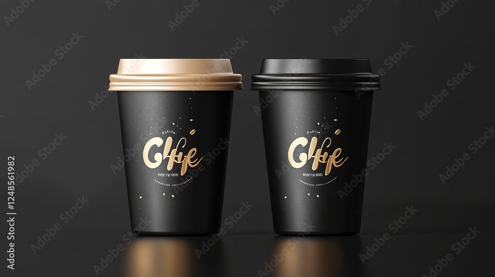3D coffee cup mockup with photorealistic details, featuring reflections, highlights, and customizable branding 3D coffee cup mockup with photorealistic details, featuring reflections, highlights, and customizable branding