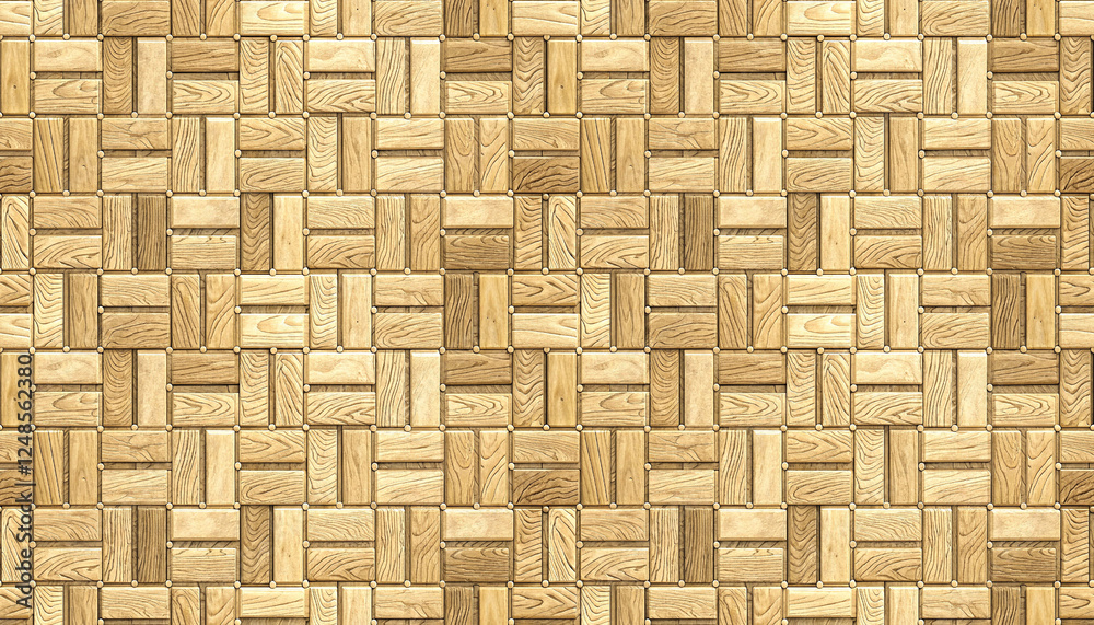 Wall made of wooden panels block textured