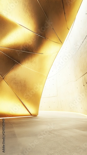 Golden Architectural Concrete Interior Design