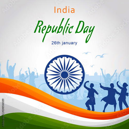 Independence day of india background flat style
