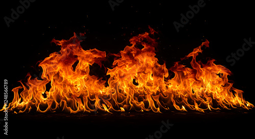 Fiery Inferno: Intense Flames & Burning Passion! Stock Photo - Heat, Blaze, and Danger All in One! photo