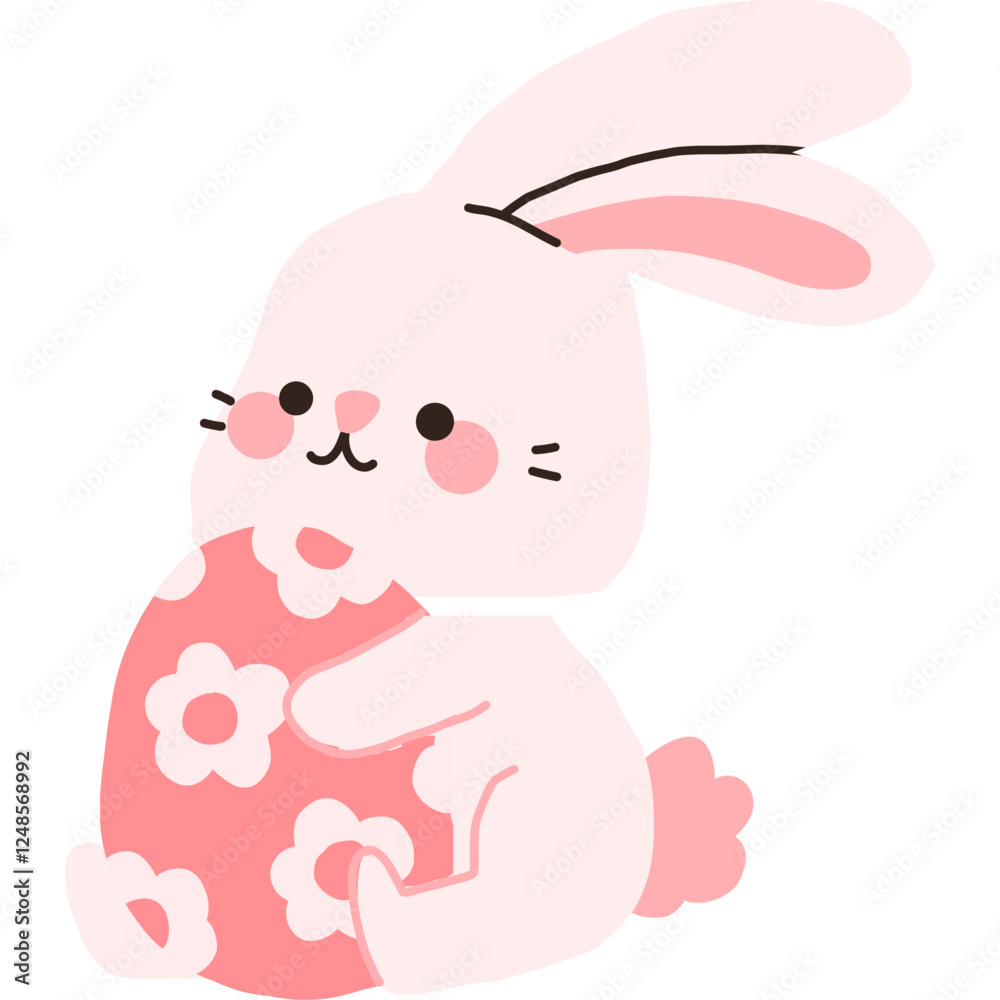 Cute Easter bunny with easter eggs Cute Easter bunny with easter eggs