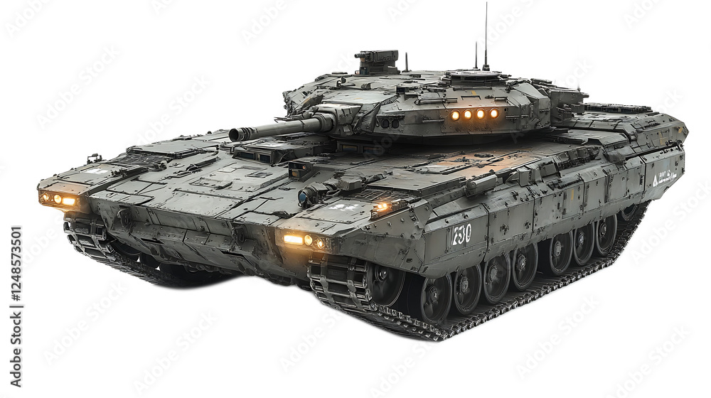 Modern Main Battle Tank: A powerful, armored, and imposing main battle tank with advanced weaponry and technology. Modern Main Battle Tank: A powerful, armored, and imposing main battle tank with advanced weaponry and technology.