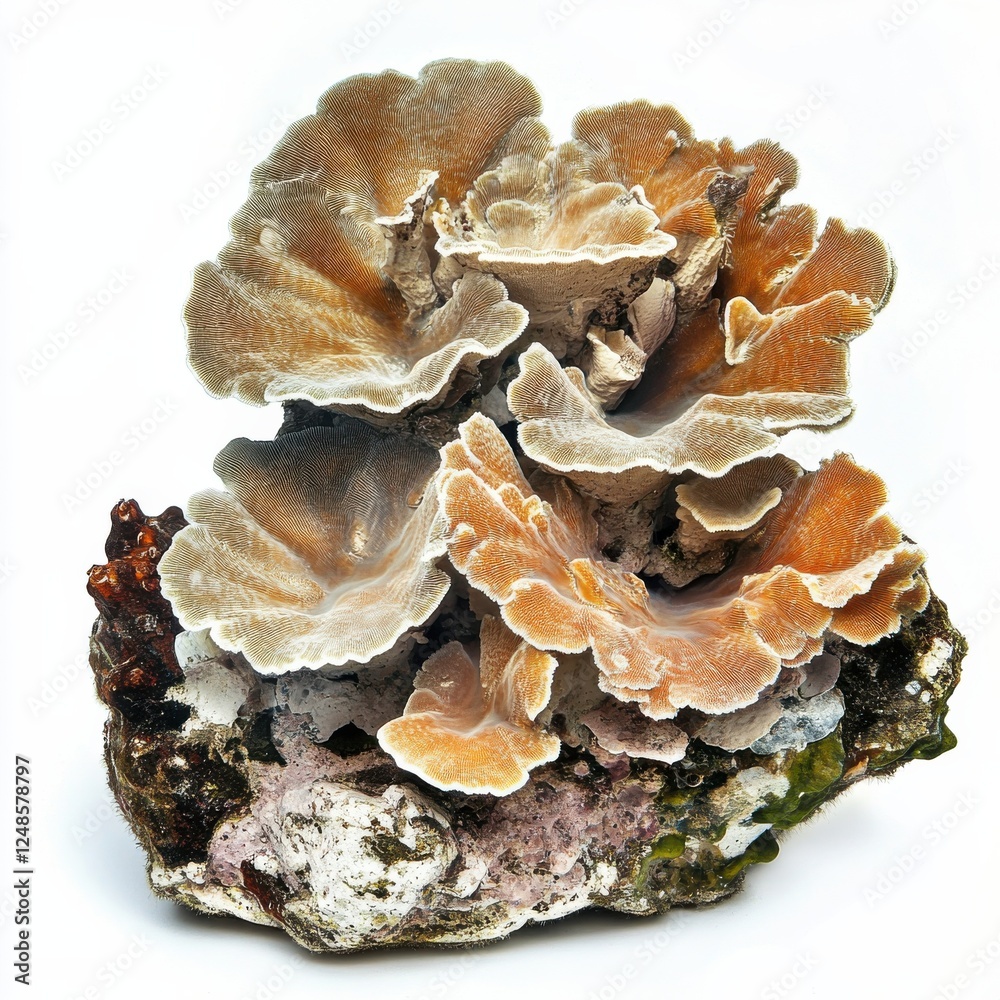 Obraz premium Beautiful Coral Cluster Forms Underwater in Vibrant Ocean Scene
