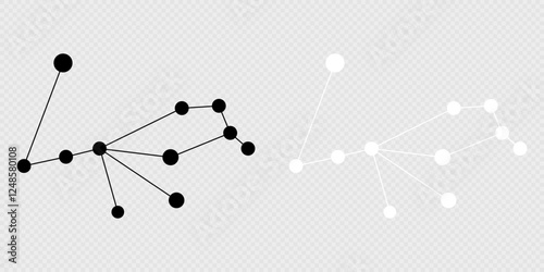 Photos Pavo constellation map set. Vector illustration.
