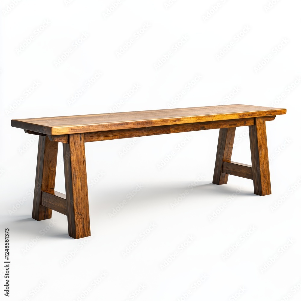 Charming Isolated Farmhouse Style Dining Bench with Warm Finish Charming Isolated Farmhouse Style Dining Bench with Warm Finish