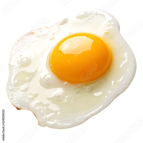 Sunny side up fried egg isolated on transparent background