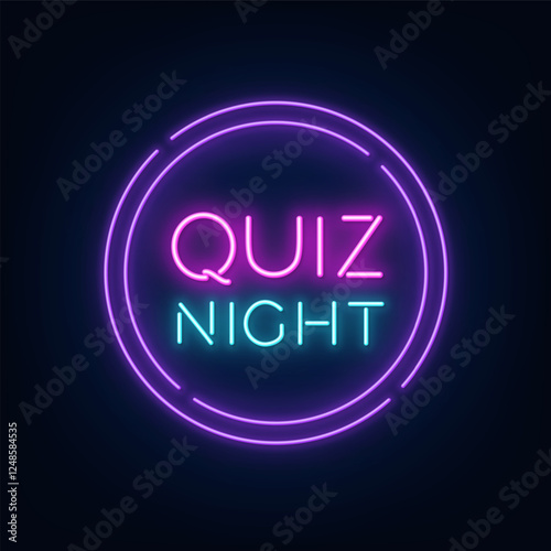 Quiz Night neon sign on dark background