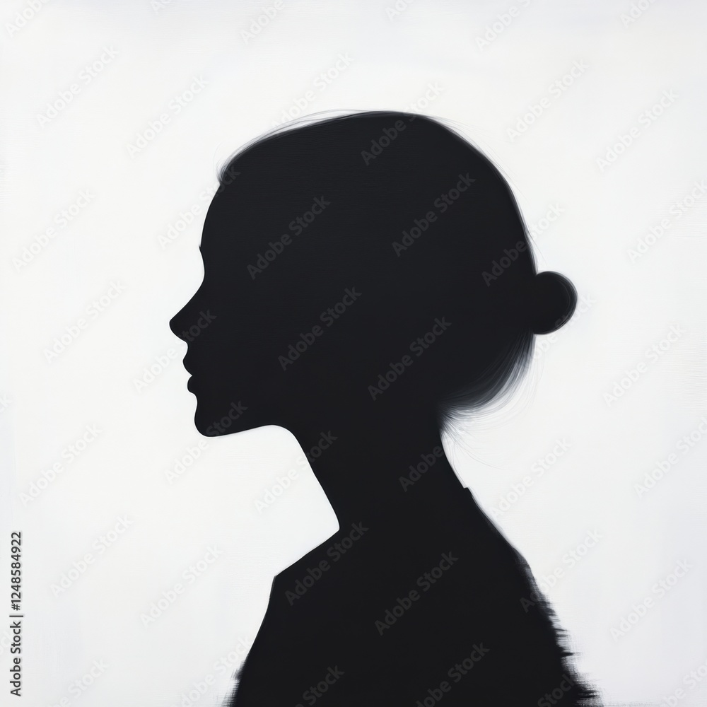silhouette of a woman in profile against a white background. silhouette of a woman in profile against a white background.