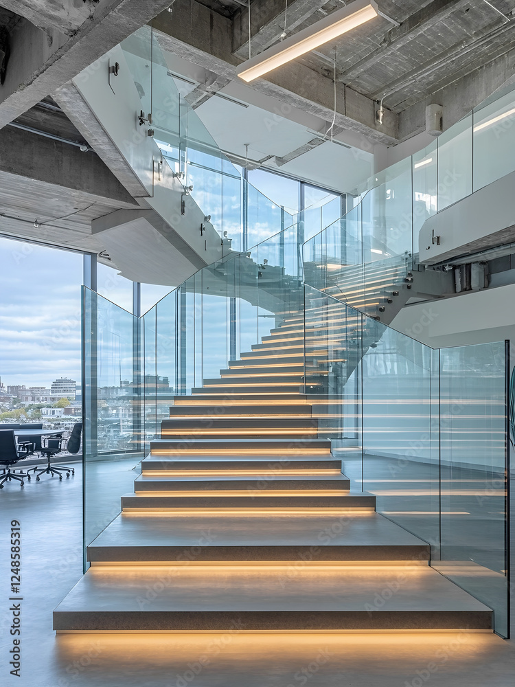 Fototapeta premium modern office building mockup with stars and meeting room, 300dpi, 3d