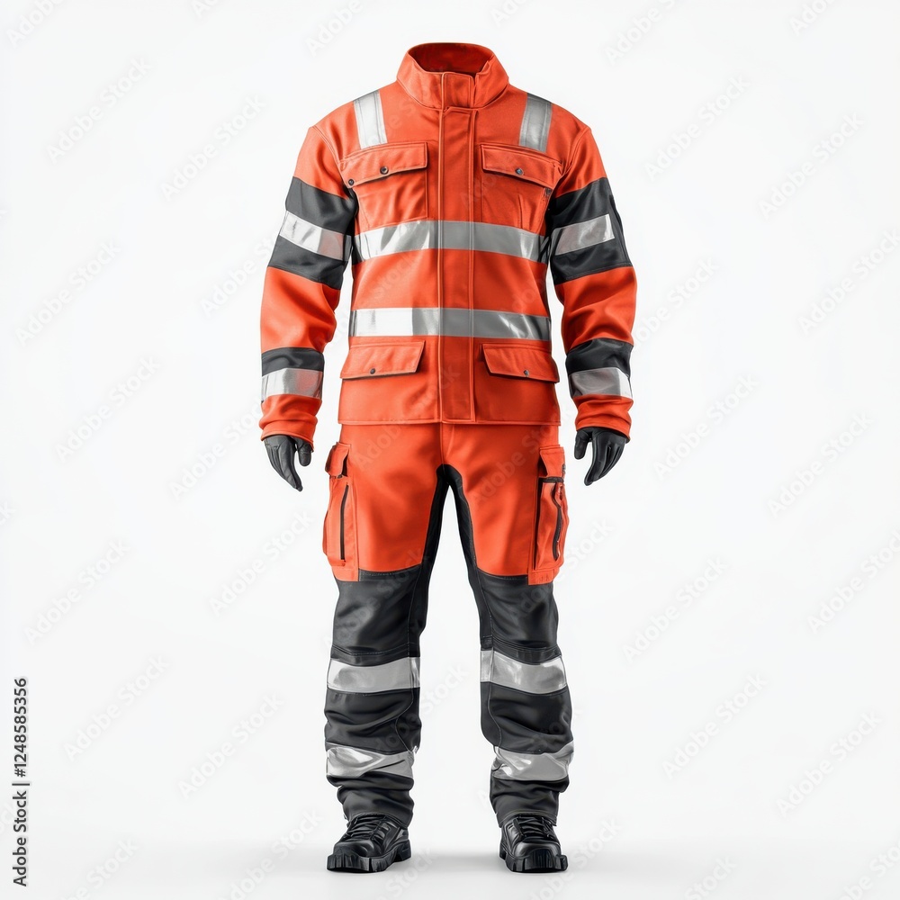 High-Visibility Construction Uniform Mockup for Durability and Safety High-Visibility Construction Uniform Mockup for Durability and Safety