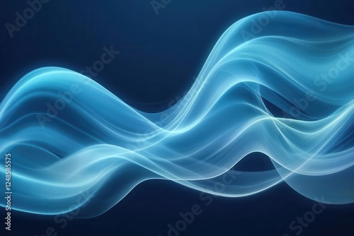 Wallpaper Mural abstract fluid art in oceanic blues, smooth gradient waves, ethereal light effects, modern minimalist design Torontodigital.ca