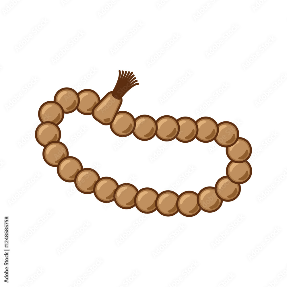Obraz premium Vector illustration of prayer beads or tasbih in color isolated on white background