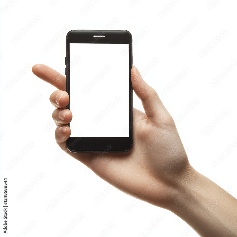 Hand Extending Smartphone with Blank Screen Ready for Use Hand Extending Smartphone with Blank Screen Ready for Use