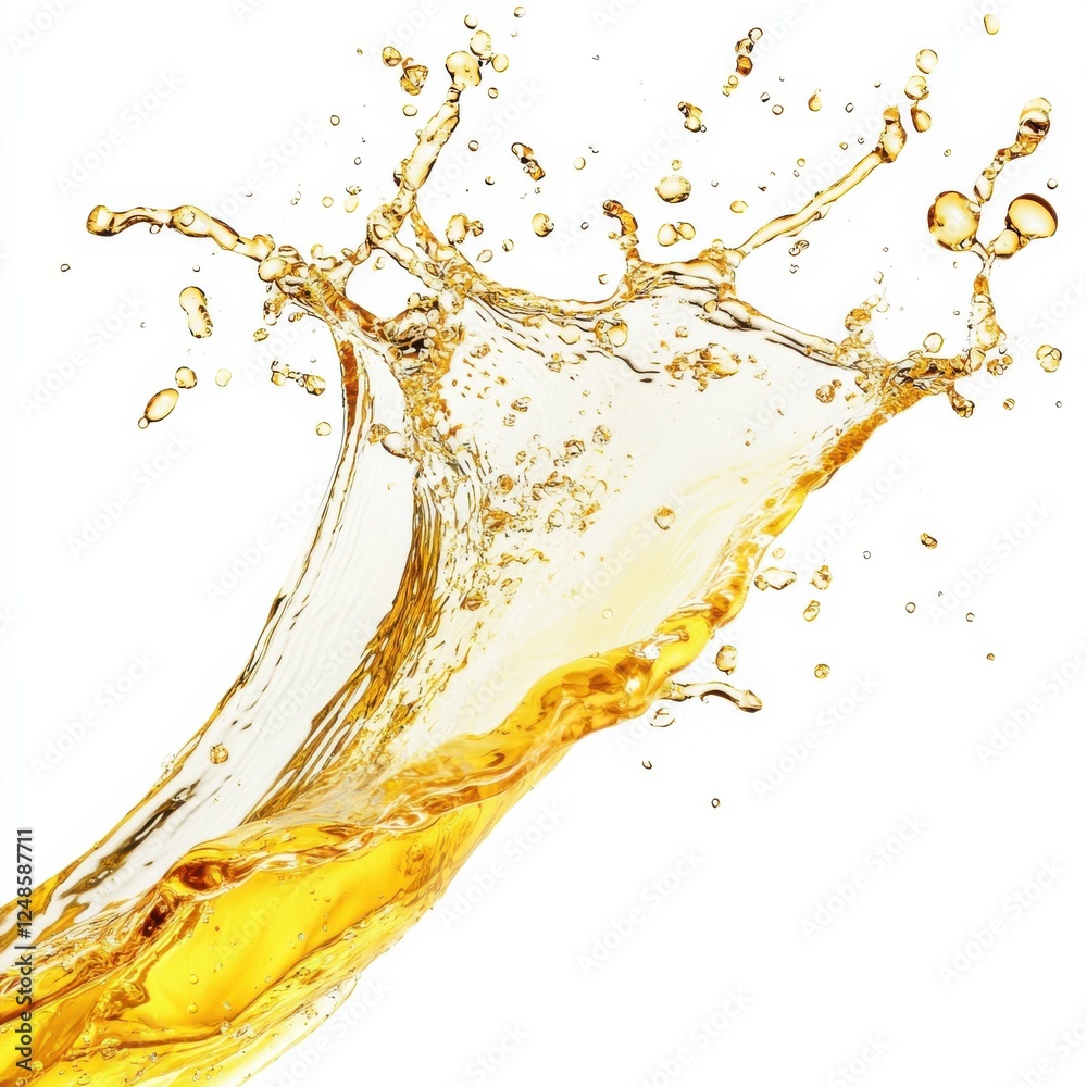 Crisp Transparent Waves of Liquid Splashing in Golden Water Crisp Transparent Waves of Liquid Splashing in Golden Water
