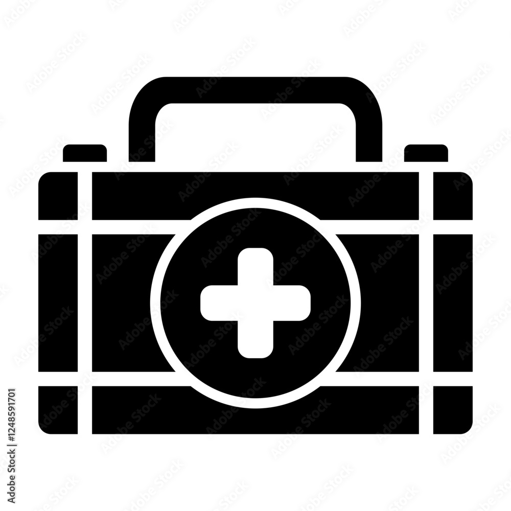 Obraz premium First Aid kit Glyph Icon Design