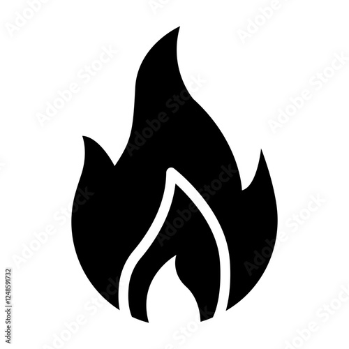 Flame Glyph Icon Design