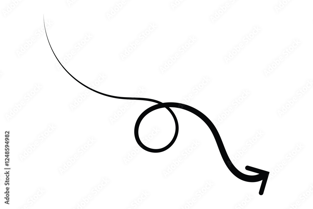 wave and curved long arrow icon, horizontal abstract long and thin arrow icon on white background. wave and curved long arrow icon, horizontal abstract long and thin arrow icon on white background.