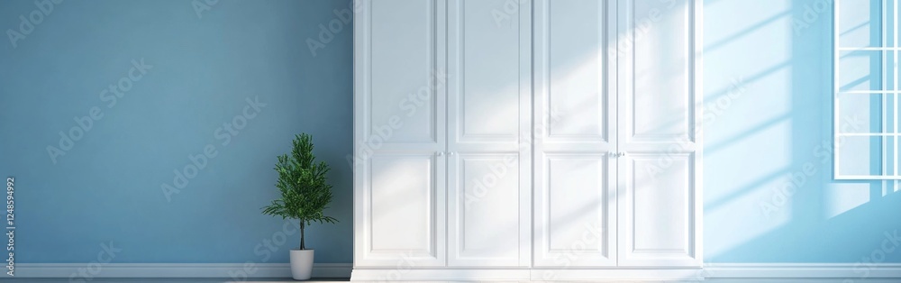 Light-Filled Room with White Wardrobe Light-Filled Room with White Wardrobe