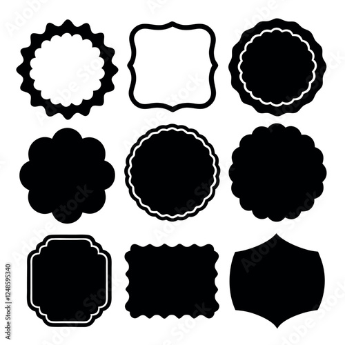 Vector Set of Ornate Decorative Shapes for Design