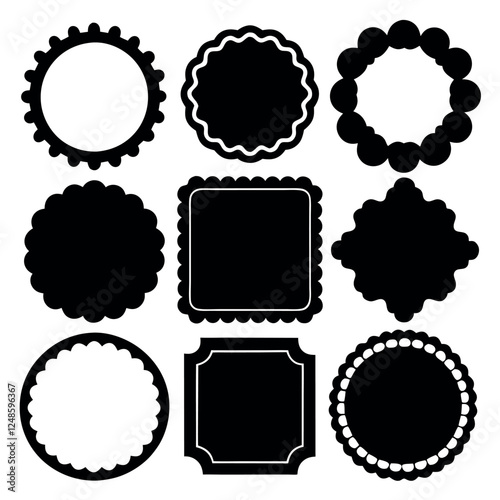Vector Set of Ornate Decorative Shapes for Design