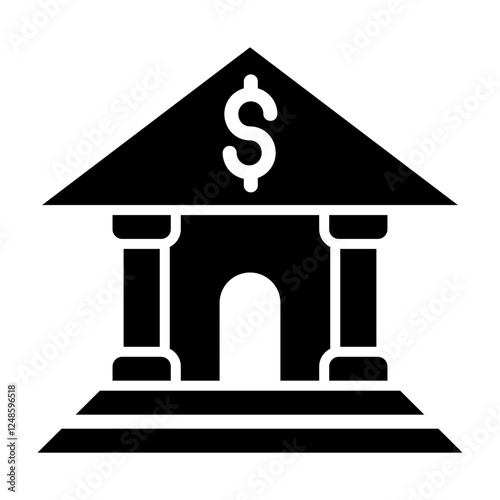 Bank Vector Glyph Icon Design