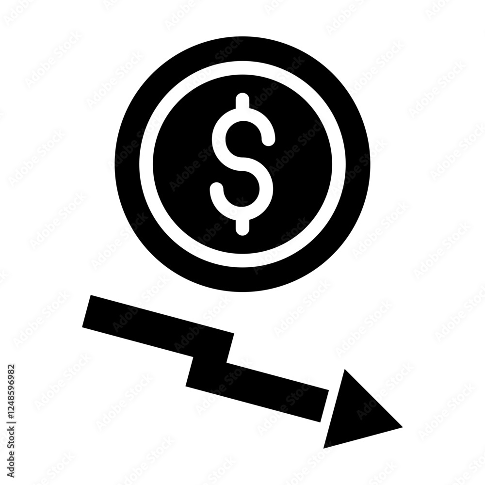 Obraz premium loss Vector Glyph Icon Design