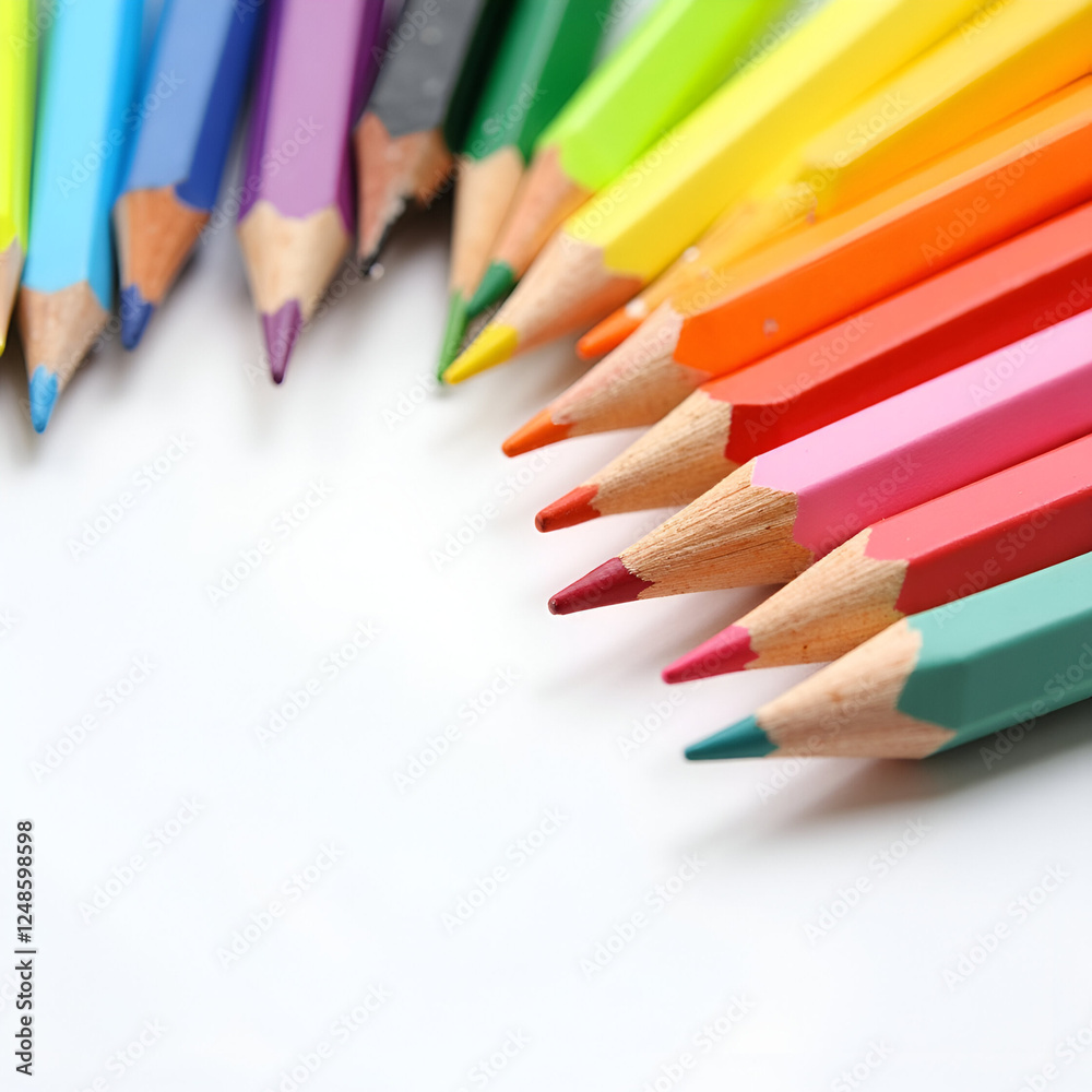 a beautiful and the colorful pencils isolated on the white background a beautiful and the colorful pencils isolated on the white background